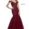 wine lace and tulle mermaid prom dress