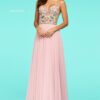aline chiffon prom dress with beaded bodice