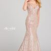 sequin fitted prom dress