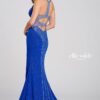 royal blue prom dress with low open back