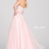 strapless pink a-line prom dress