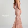 english rose fitted prom dress