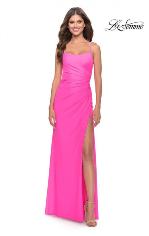 neonpinkpromdress331329 (1) Blue by Atlas Bridal Shop