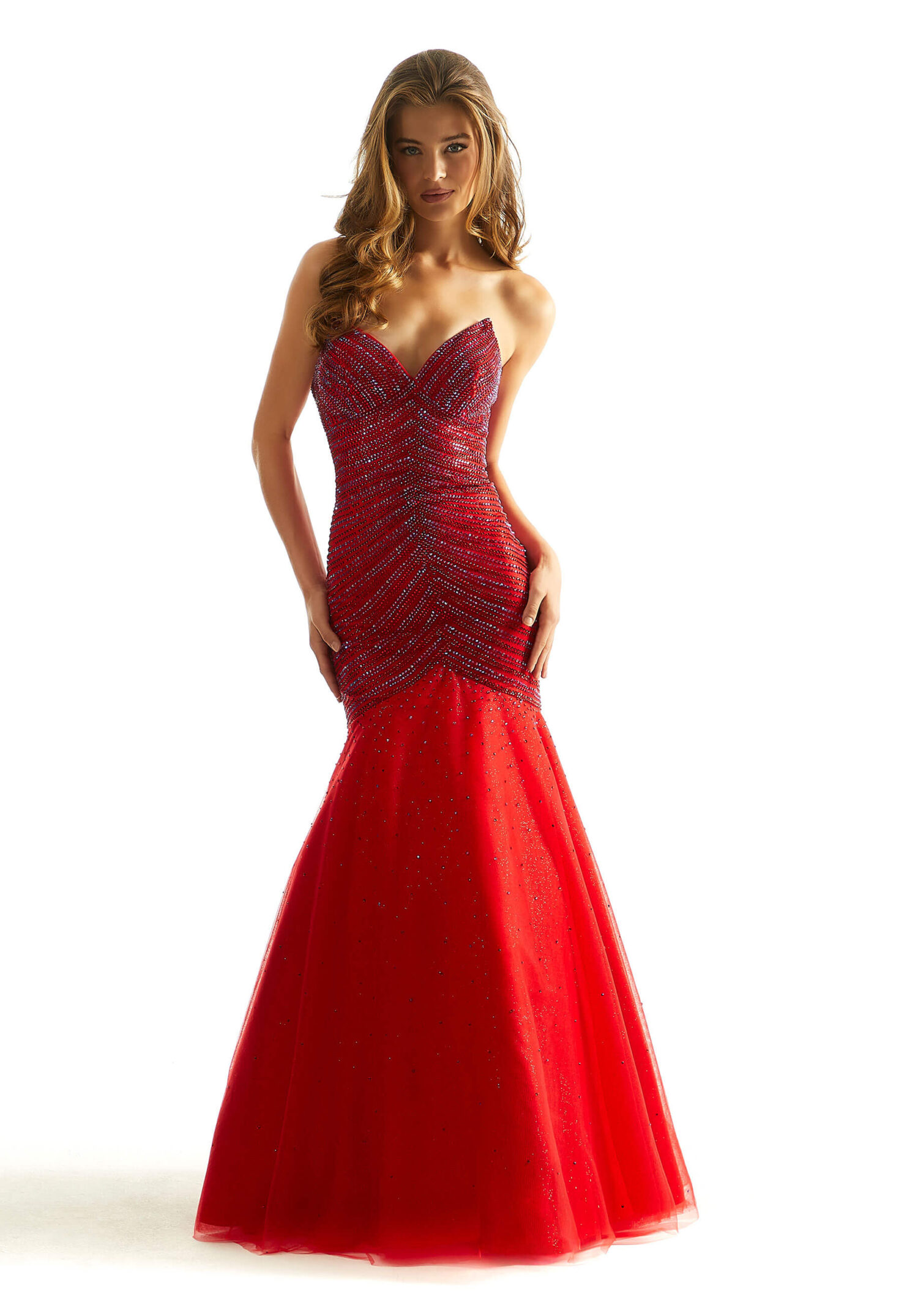 Beaded Mermaid Prom Dress with Tulle Skirt | Morilee Prom