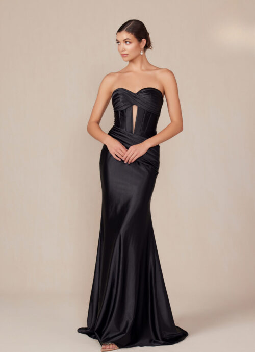 Strapless Fit And Flare Graduation Formal Prom Dress HB2014A main image 1